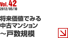 Vol.42 2012/05/10 将来価値でみる中古マンション~戸数規模
