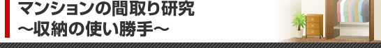 マンションの間取り研究~収納の使い勝手~
